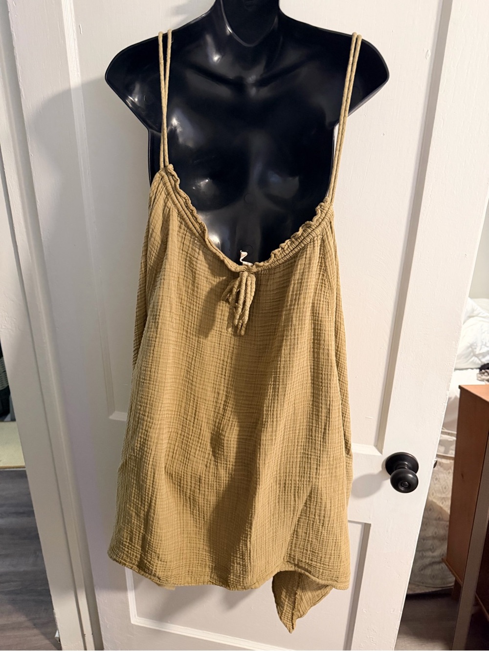 Daily practice Olive Green Asymmetrical Handkerchief Hem Sundress - Picture 7 of 10